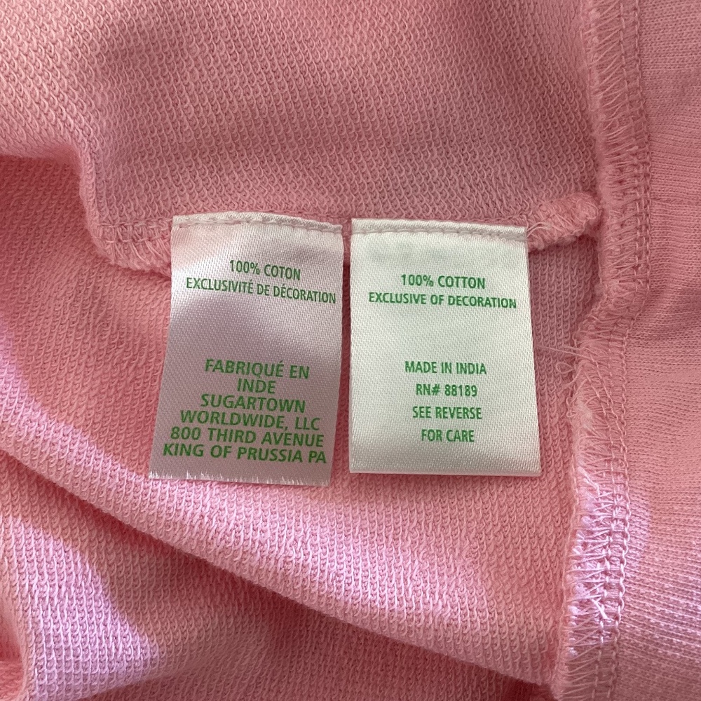 Lilly Pulitzer Cotton Rami Sweatshirt Pink Blossom 💕Love Graphic Embroidered M - Picture 10 of 14